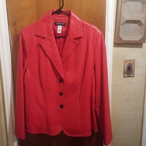 Women's Red Leather Jacket (Size 1X)